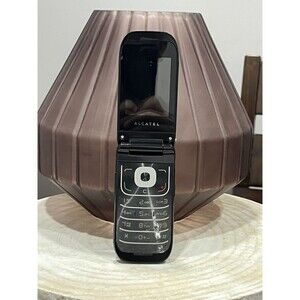 Alcatel One Touch 768T Flip Cellular Phone Black Bluetooth 2.0MP 2.4" Display